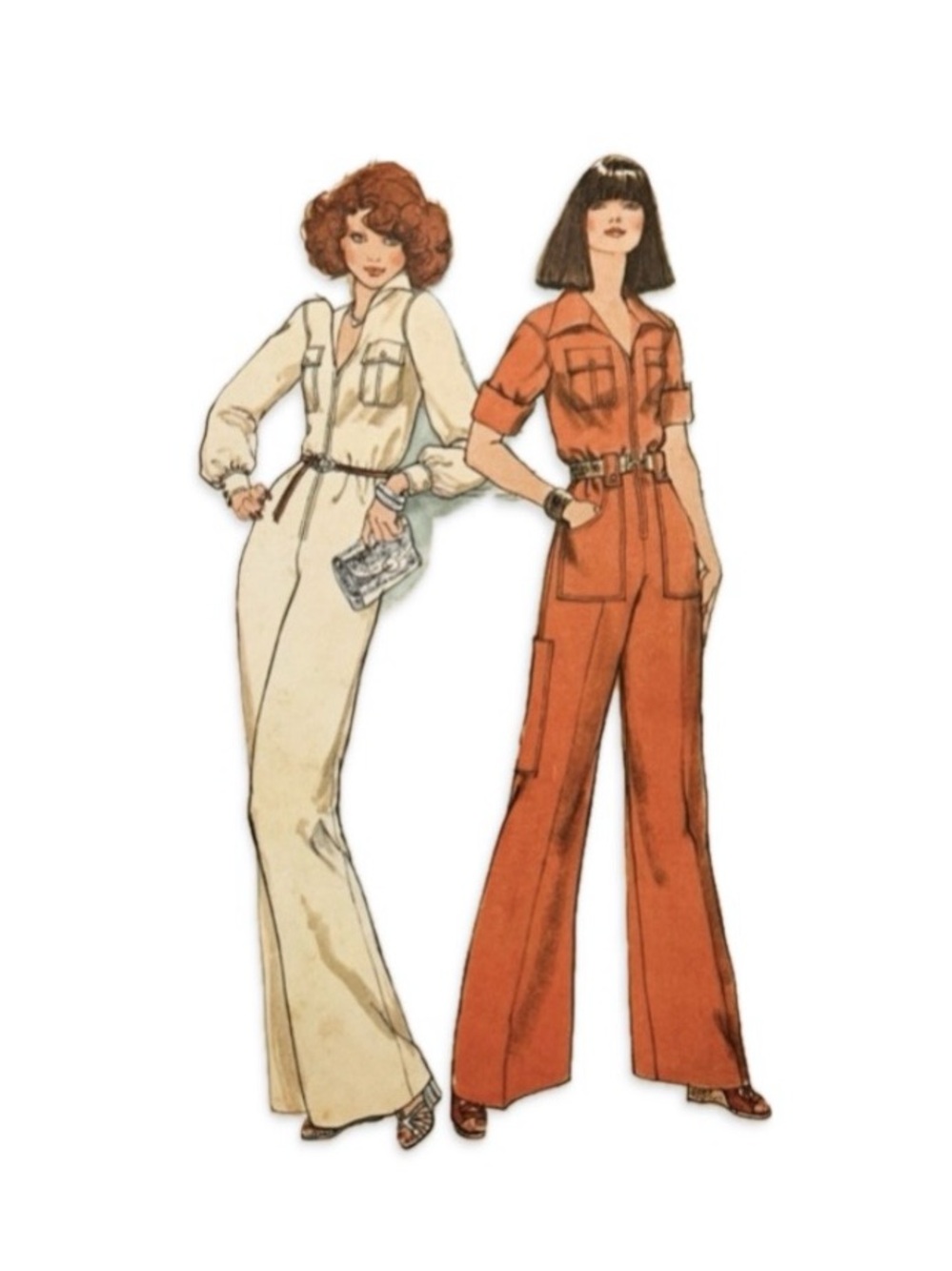 70s Jumpsuit Sewing Pattern Simplicity 7310 Vintage Modern Size 8